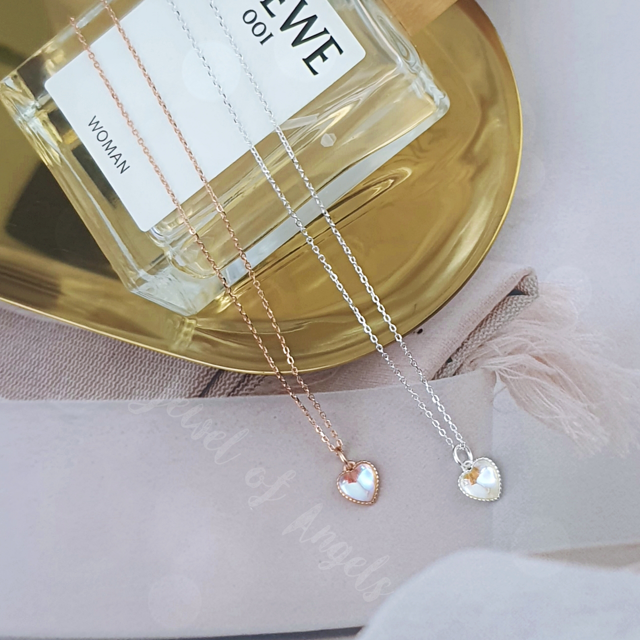 สร้อยคอสั้นเงินแท้ S925 รุ่น Eternal สร้อยลายโซ่ จี้หัวใจมูนสโตน Moonstone สร้อยคอแฟชั่น Silver925