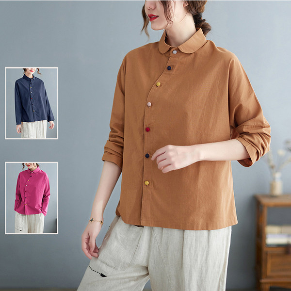 เสื้อลินิน เสื้อผ้าฝ้ายลินิน เสื้อเชิ้ตผ้าลินิน