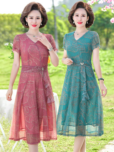 เดรสวัยผู้ใหญ่40-60ปี เดรสคุณแม่ ชุดเดรสทำงานวัยผู้ใหญ่ แบรนด์ MAMA DRESS