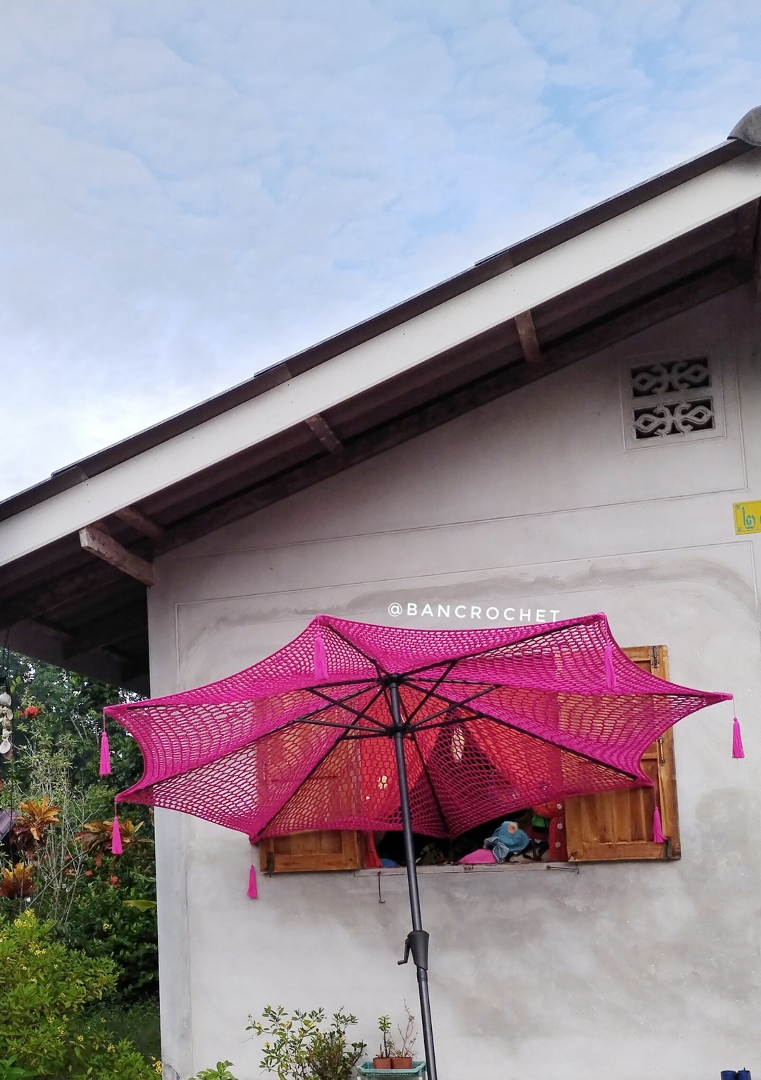Bancrochet ร่มถักโครเชต์ Crochet Umbrella หลากสี 213*274 cm