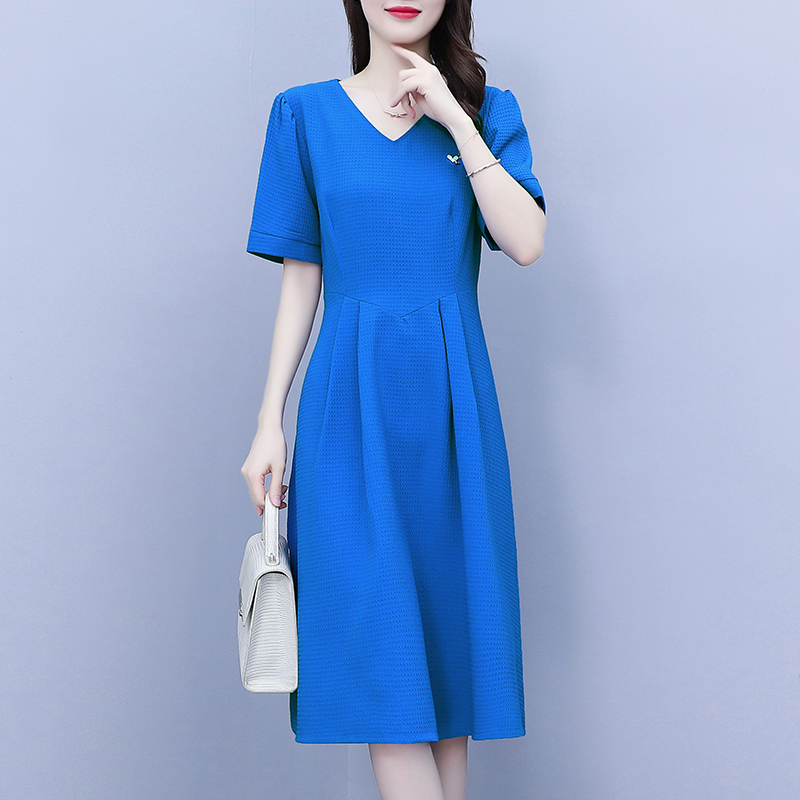 เดรสคนอ้วน เดรสสาวอวบ ชุดเดรสคนอ้วนวัยรุ่นแขนสั้น BY PLUS SIZE Girl