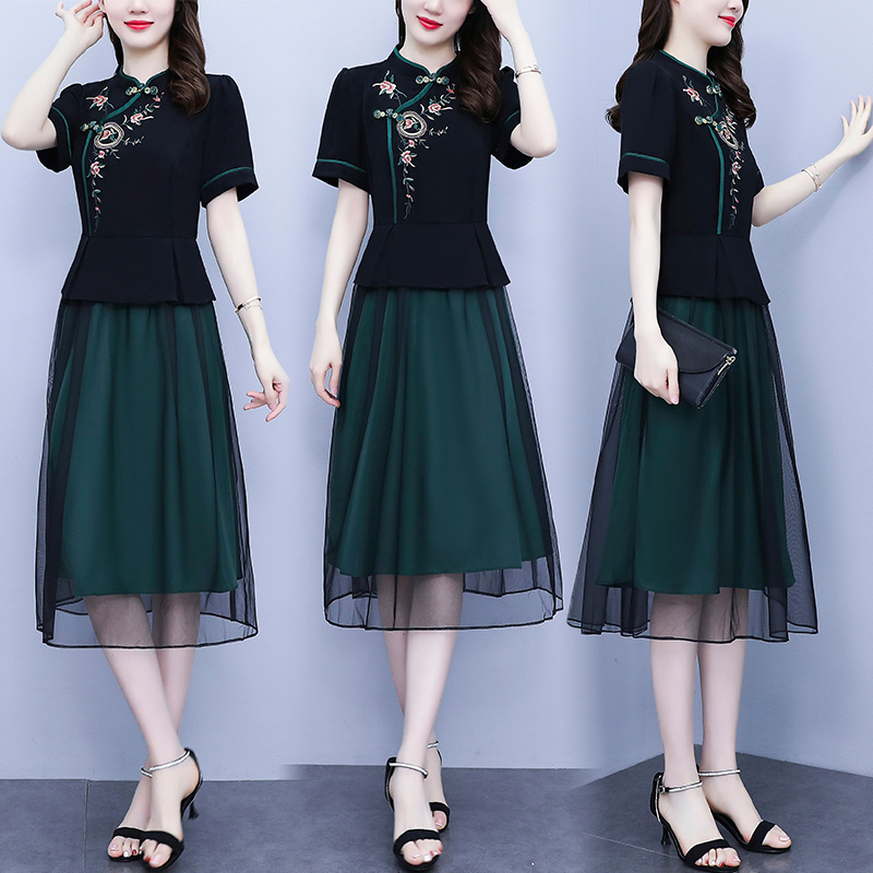 เดรสแขนสั้น มีไซส์ L-5XLอก 38-48 นิ้ว ใส่ได้ทั้งสาวหุ่นดีน่ารักจนถึงสาวอวบพลัสไซส์