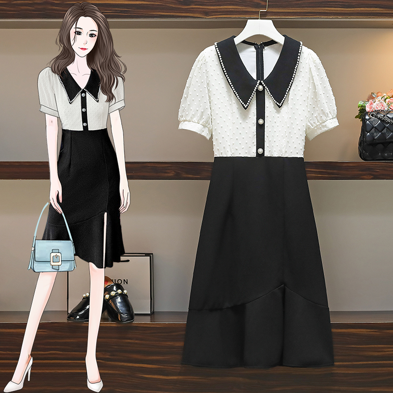 เดรสแขนสั้น มีไซส์ L-4XLอก 38-47 นิ้ว ใส่ได้ทั้งสาวหุ่นดีน่ารักจนถึงสาวอวบพลัสไซส์