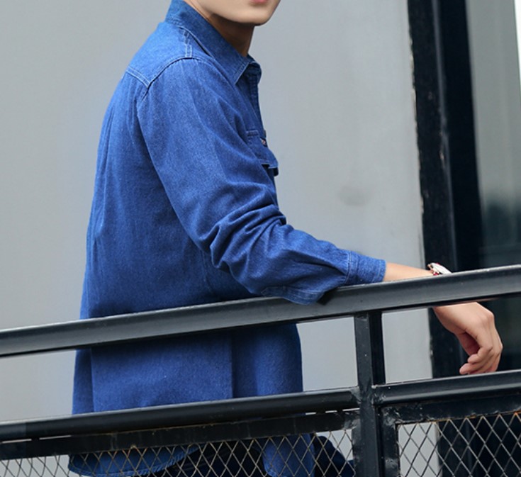 เสื้อแจ็คเก็ตยีนส์ ผู้ชาย แบบเสื้อเชิ้ต ผ้าเบาสบาย ใส่เท่ ใส่เป็นเชิ้ตหรือ เสื้อคลุมก็เท่ เสื้อ jacket ยีนส์ แบบสวย ๆ 512505
