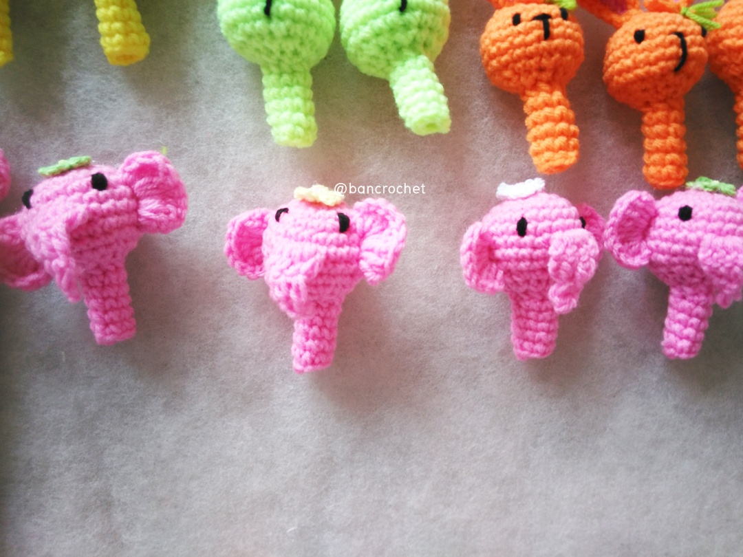 ที่ครอบหัวดินสอ ตุ๊กตาช้าง (pencil cover) ชมพู 2 นิ้ว