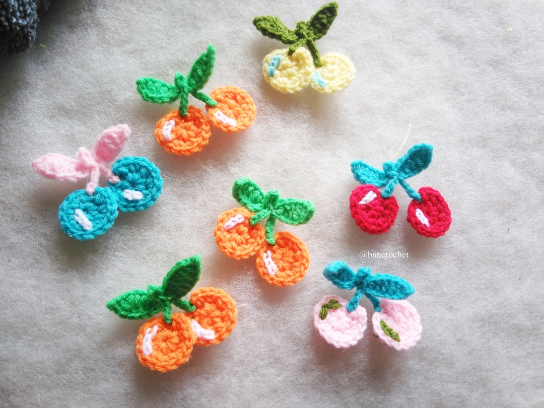 เชอรี่ถักโครเชต์ cherry crochet หลากสี