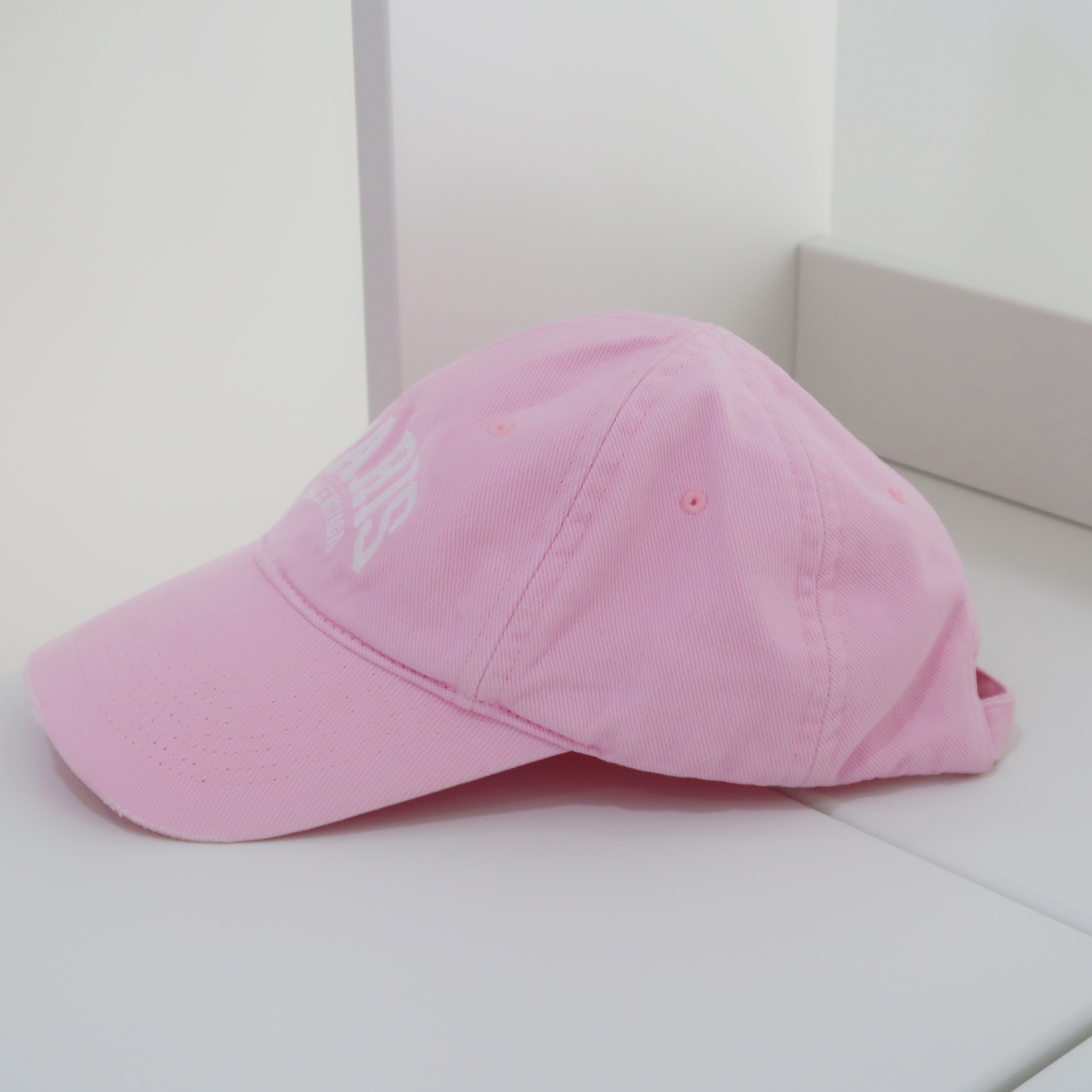 Balenciaga Pink Paris Logo Destroy Cap