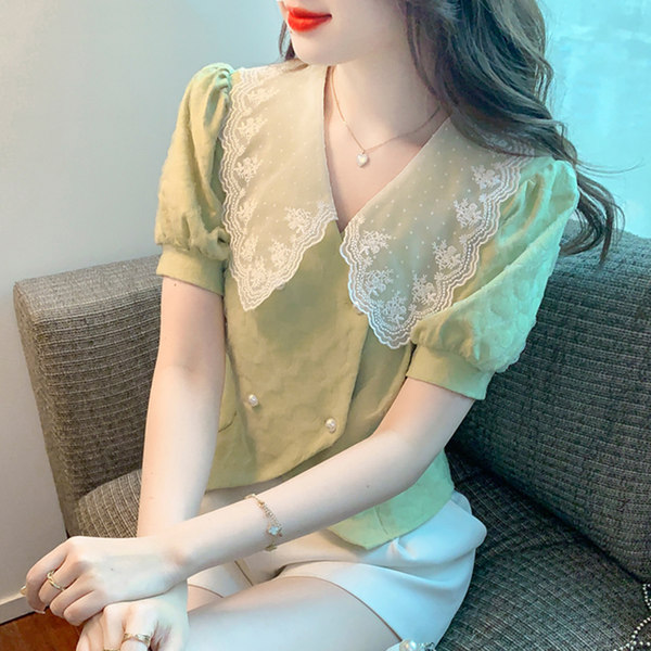 เสื้อลูกไม้ แขนสั้น