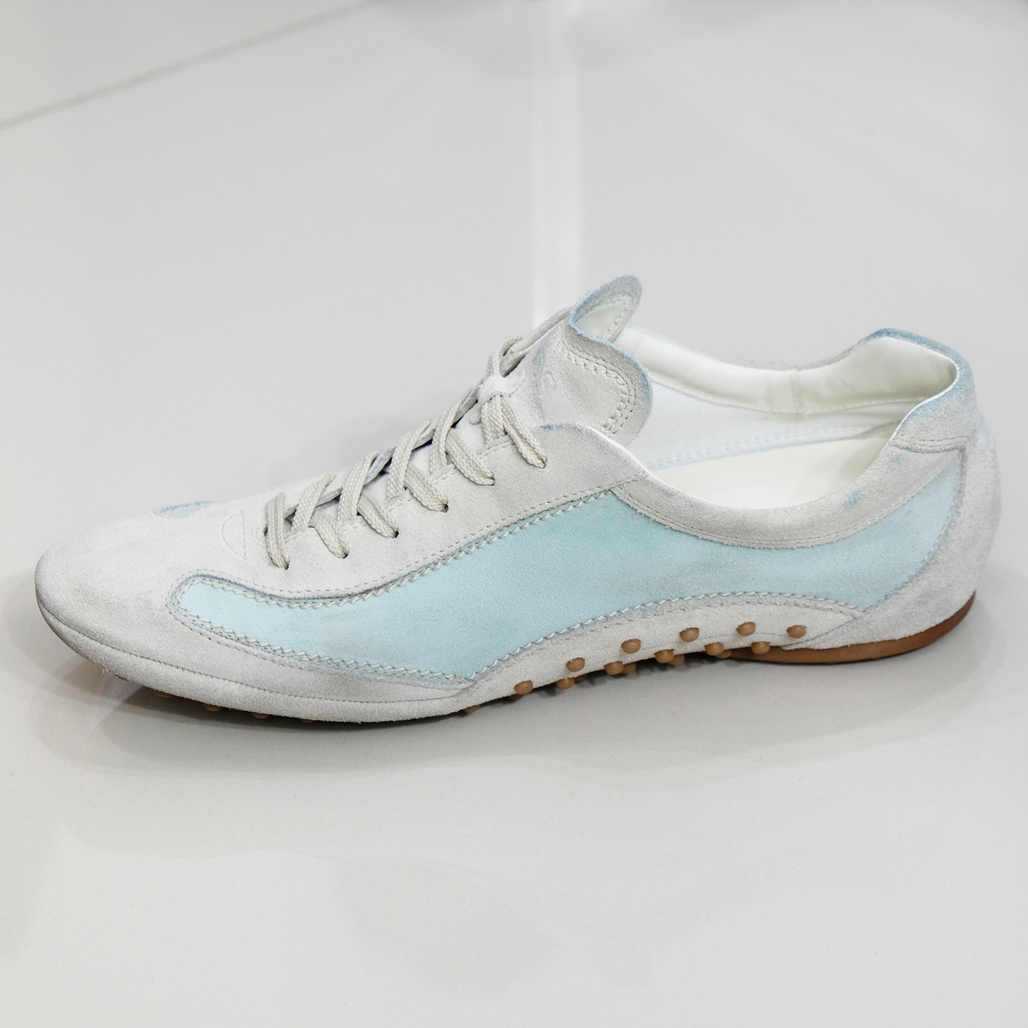 Tod's Beige/Vert "Owens Gommini Allacciato" Sneakers Size 40