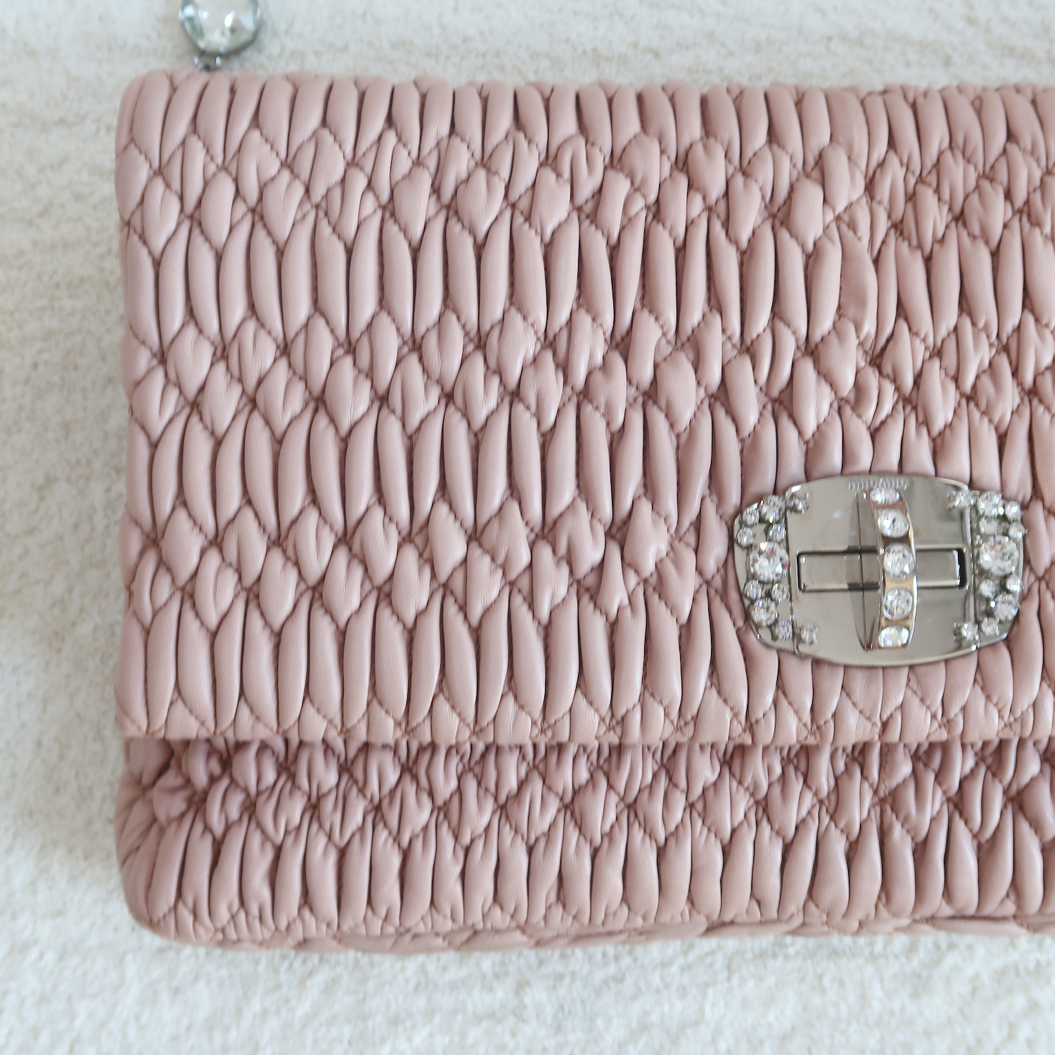 Miu Miu Cameo Matelasse Large Crystal Clutch