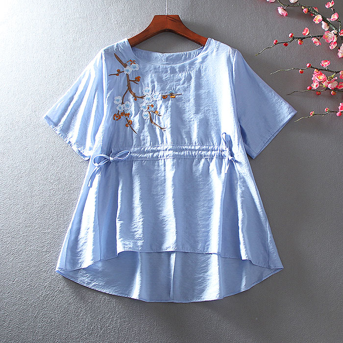 เสื้อลินิน เสื้อผ้าฝ้ายลินิน เสื้อเชิ้ตผ้าลินิน ปักลายสวยๆด้วยด้าย สไตล์VINTAGE BY Dreamroom