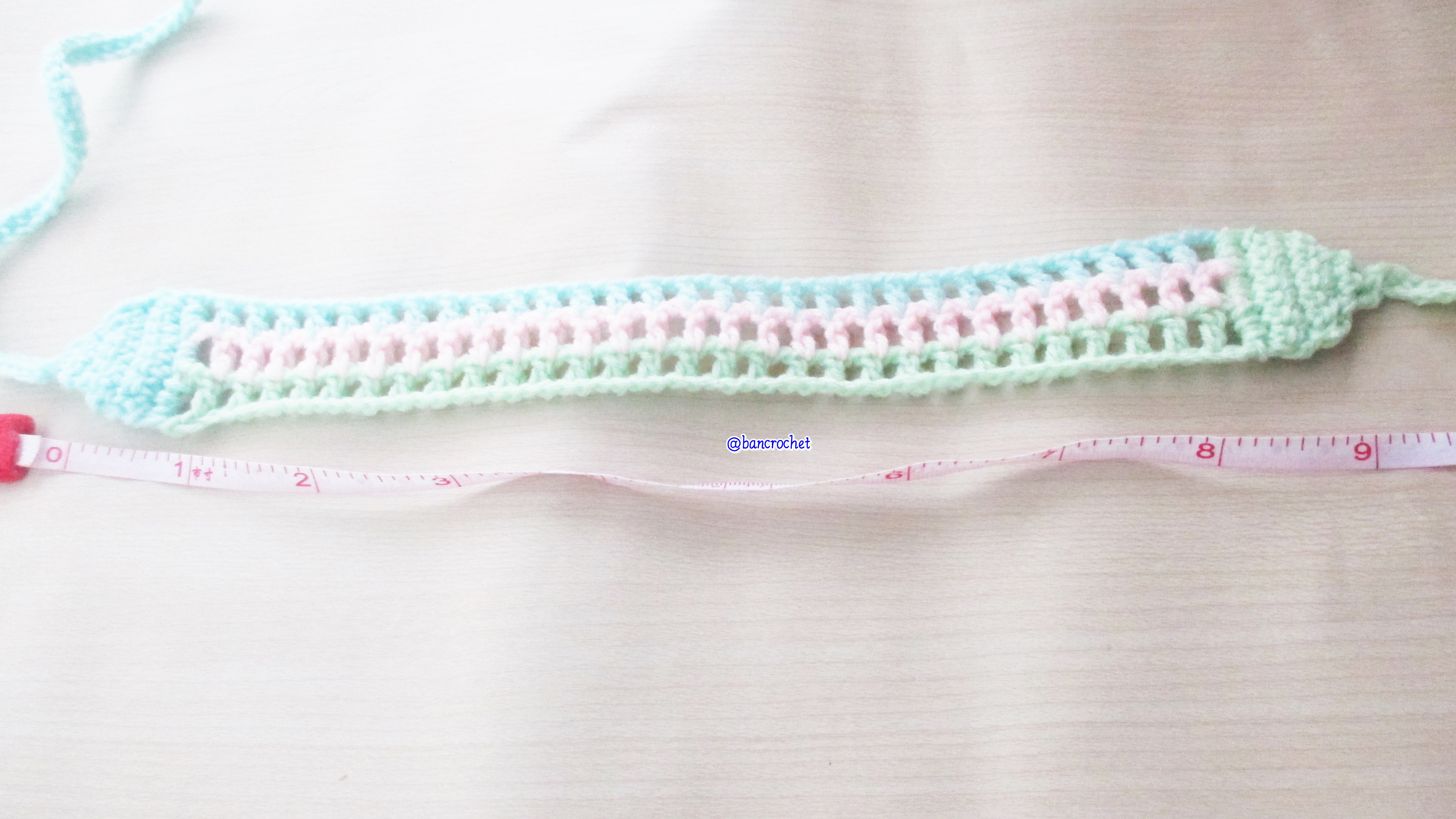 Bancrochet ที่คาดผมถักโครเชต์ สลับสีสดใส Crochet Headband หลากสี 1-1.5*13 inch