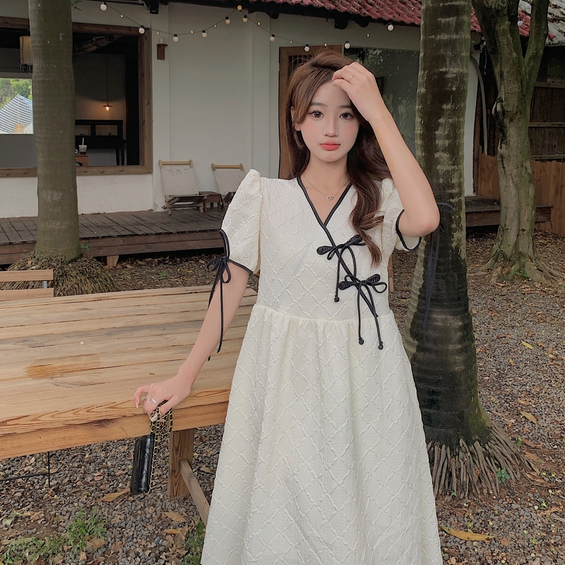 เดรสแขนสั้น มีไซส์ L-4XLอก 38-47 นิ้ว ใส่ได้ทั้งสาวหุ่นดีน่ารักจนถึงสาวอวบพลัสไซส์