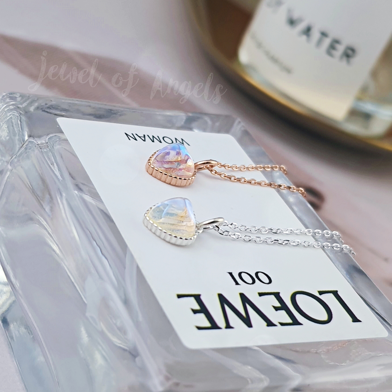 สร้อยคอสั้นเงินแท้ S925 รุ่น Eternal สร้อยลายโซ่ จี้หัวใจมูนสโตน Moonstone สร้อยคอแฟชั่น Silver925