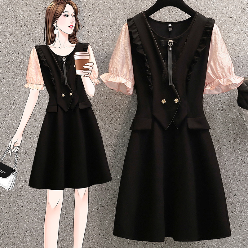 เดรสแขนสั้น มีไซส์ L-5XLอก 38-48 นิ้ว ใส่ได้ทั้งสาวหุ่นดีน่ารักจนถึงสาวอวบพลัสไซส์