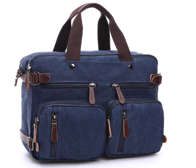 กระเป๋าเป้ กระเป๋าสะพาย ผ้าแคนวาส แบบมีหูจับ และ มีสายสะพายหลัง แบบเก็บได้ กระเป๋าเป้ผ้าแคนวาส 969262