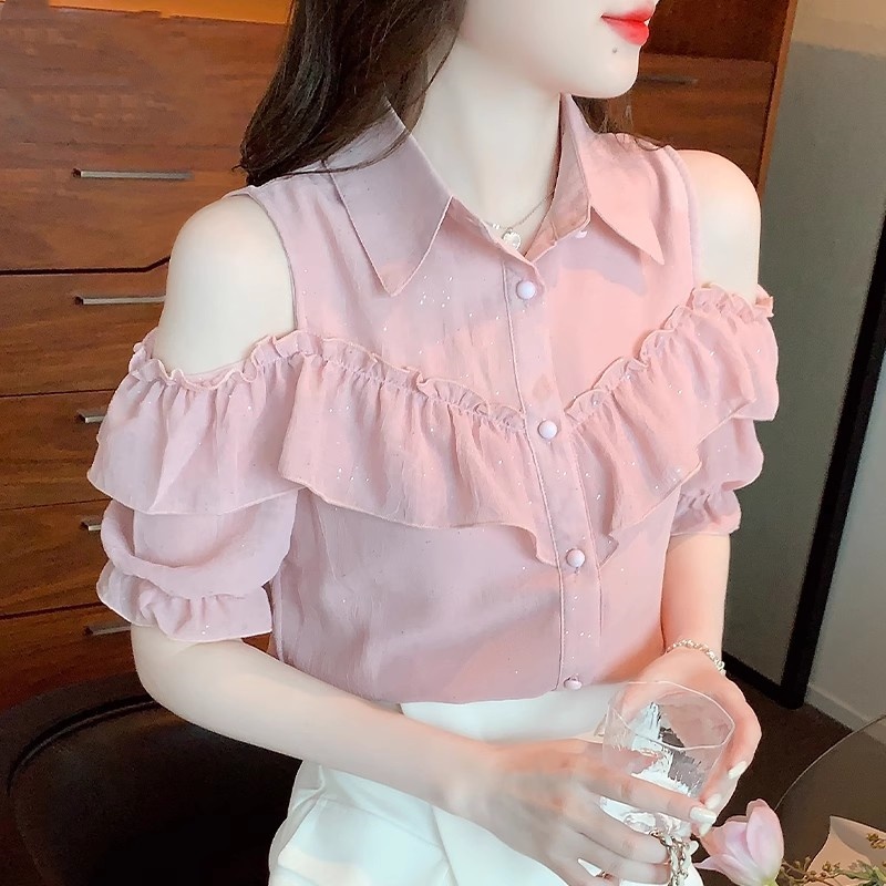 เสื้อเชิ้ตผู้หญิงใส่ทํางาน 390 บาทต่อชิ้น ฟรีค่าจัดส่ง