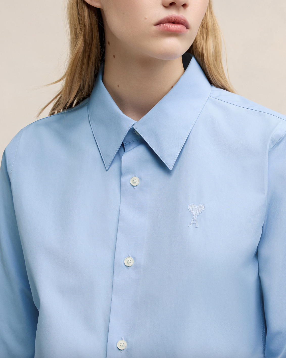 Ami Blue Cotton Ami De Coeur Long Sleeve Shirts