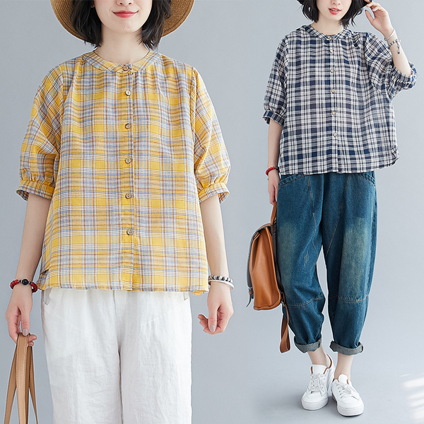 เสื้อผ้าฝ้าย เสื้อผ้าลินิน สไตล์ฤดูร้อน BY Lian Zhi Cotton and linen art สไตล์VINTAGE มีขนาดไซส์อกประมาณ 35-40 นิ้ว