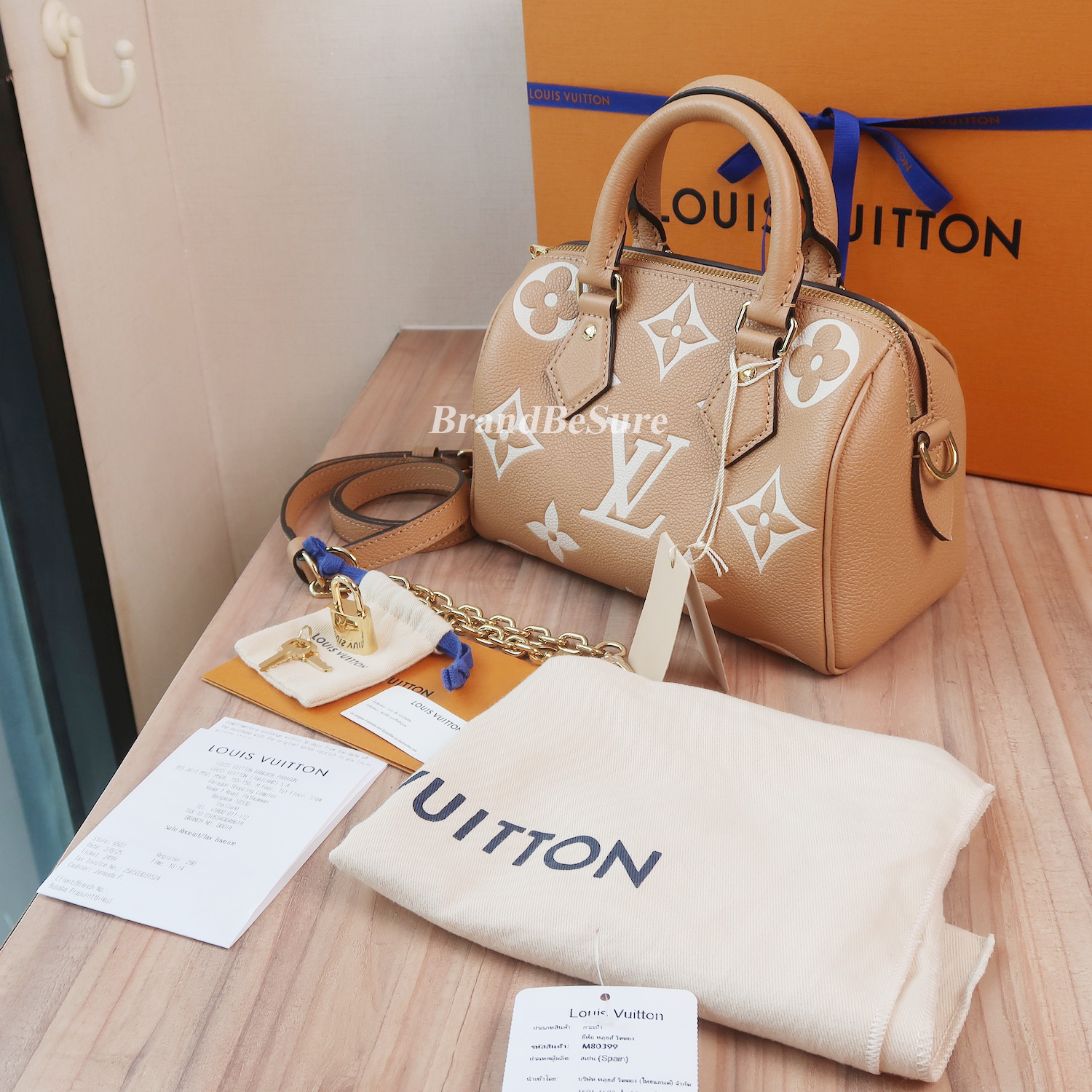 Louis Vuitton Arizona/Creme Monogram Empreinte Speedy Bandouliere 20(ใบParagon 7วัน)