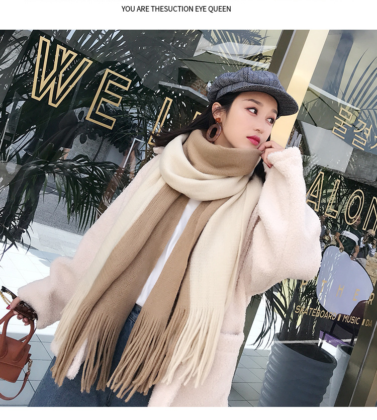 ผ้าพันคอไหมพรม ผืนใหญ่ สไตล์เกาหลี ผ้านุ่ม ใส่ได้ทั้งผู้ชายและผู้หญิง พร้อมส่ง same pic