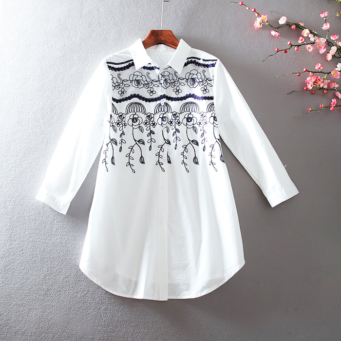 เสื้อลินิน เสื้อผ้าฝ้ายลินิน เสื้อเชิ้ตผ้าลินิน ปักลายสวยๆด้วยด้าย สไตล์VINTAGE BY Dreamroom