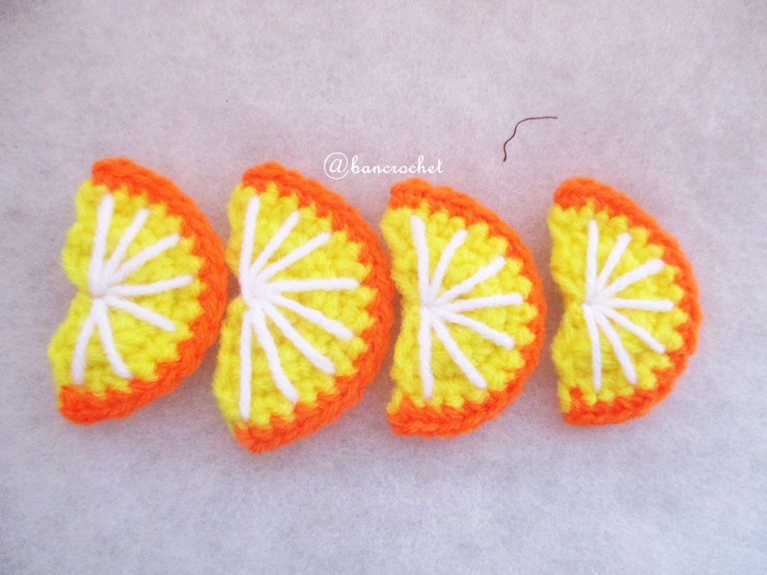 ส้มถักโครเชต์ orange fruit crochet