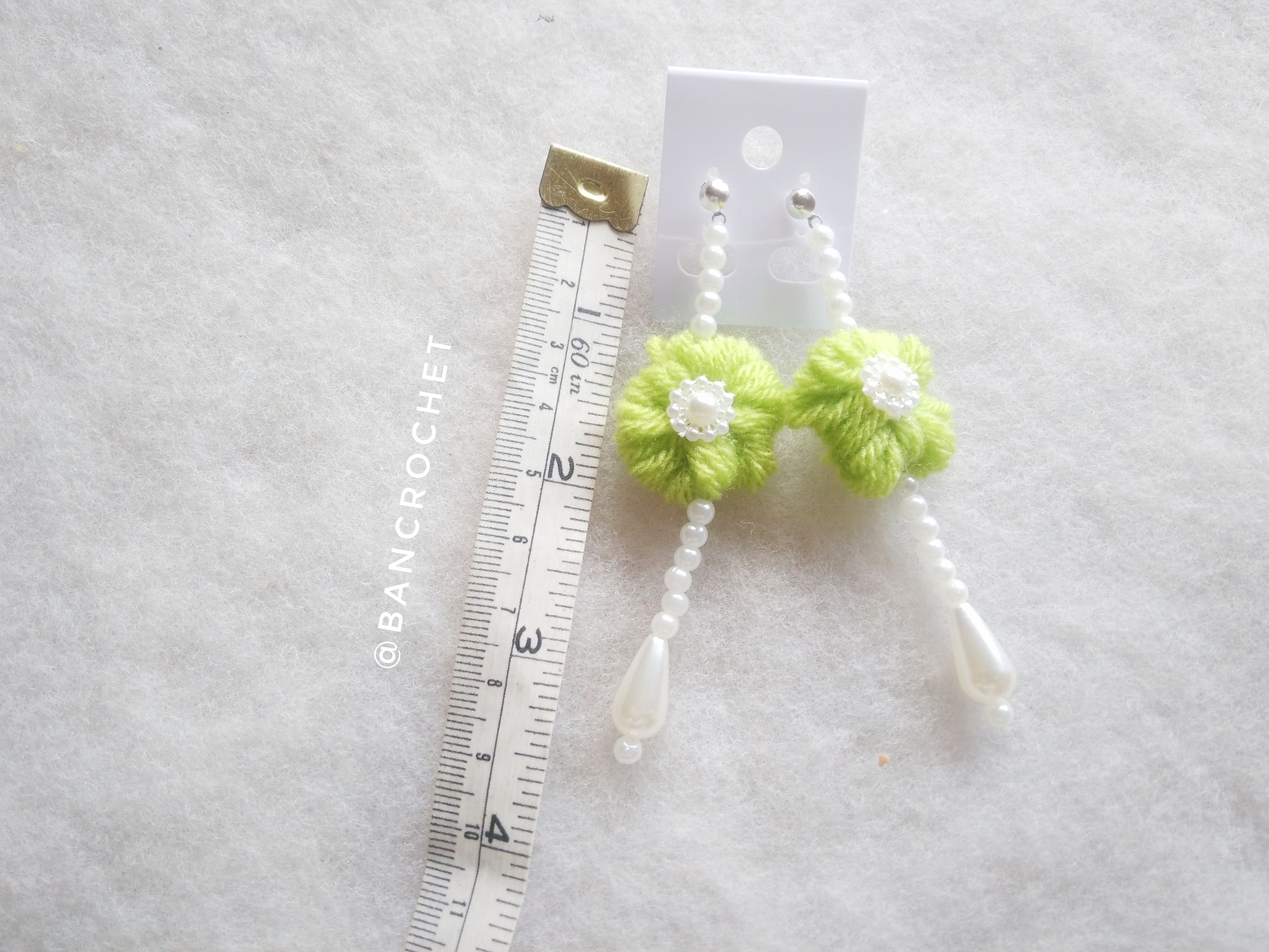 Bancrochet ต่างหูถักโครเชต์ crochet earrings หลากสี 4-6 นิ้ว