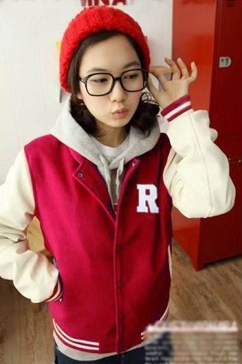 พร้อมส่ง - L เสื้อคลุมกันหนาว เบสบอล ผ้า cotton+ผ้าสำลี เนื้อนิ่ม น่ารัก อินเทรนสุดๆ same pic L