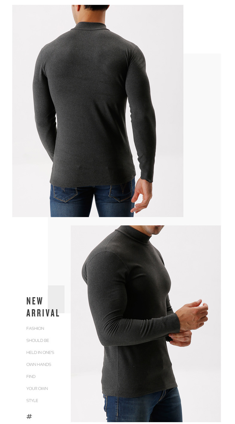HEATTECH (ฮีทเทคชาย คอตั้ง) เสื้อแขนยาวเนื้อดี ใส่กันหนาว/เพิ่มความอุ่น ผ้าเนื้อแน่นนุ่ม ยืดได้เยอะ