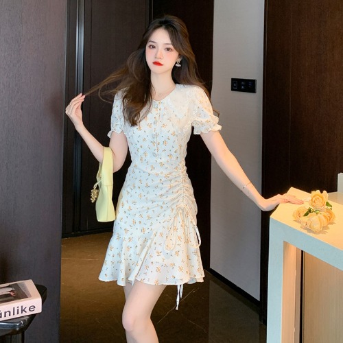 เดรสลูกไม้ เดรสชีฟองสวยๆ แขนสั้น By Meiyi women's clothing