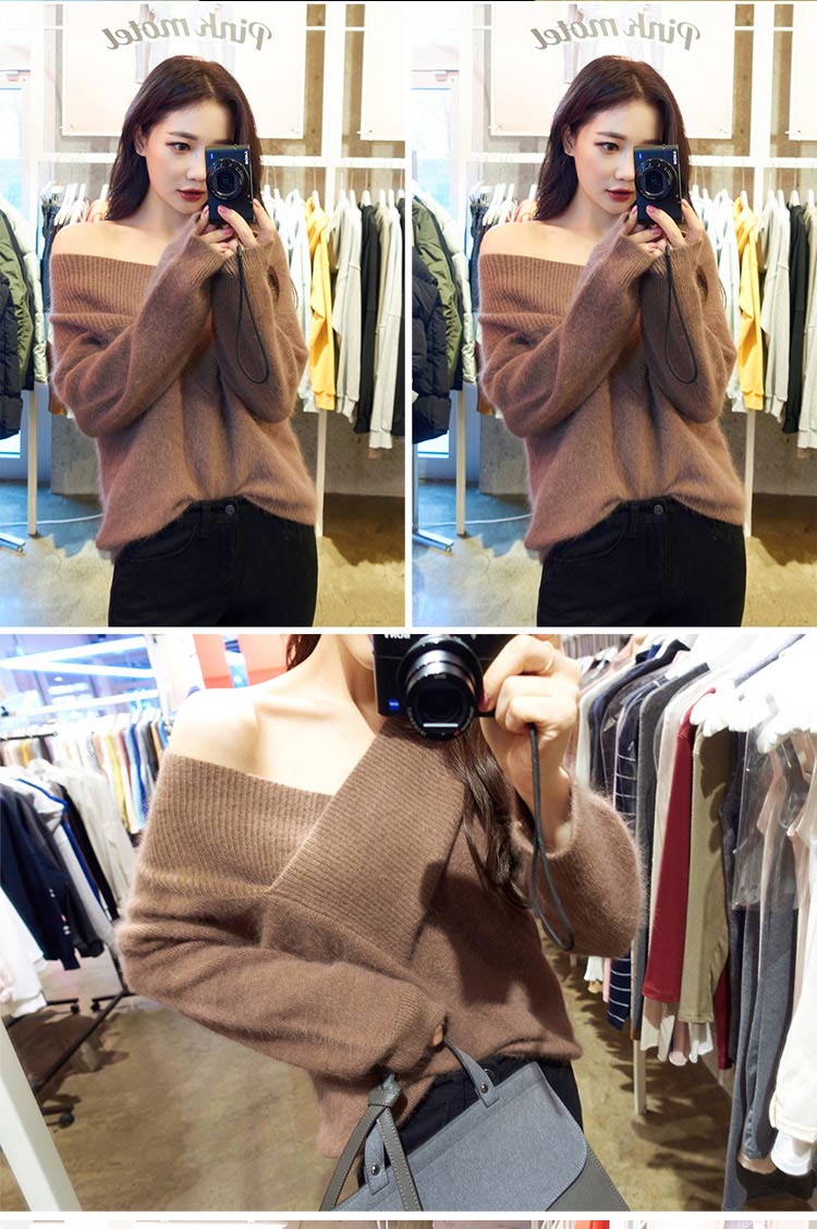 เสื้อแขนยาว ขนนุ่มมากกกก ใส่แบบเปิดไหล่ก็เก๋ สไตล์เกาหลี พร้อมส่งจ้า น้ำตาลเบจ