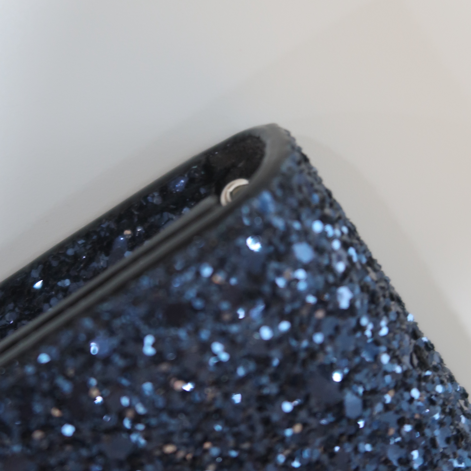 Jimmy Choo Blue Metallic Emmie Chain Wallet