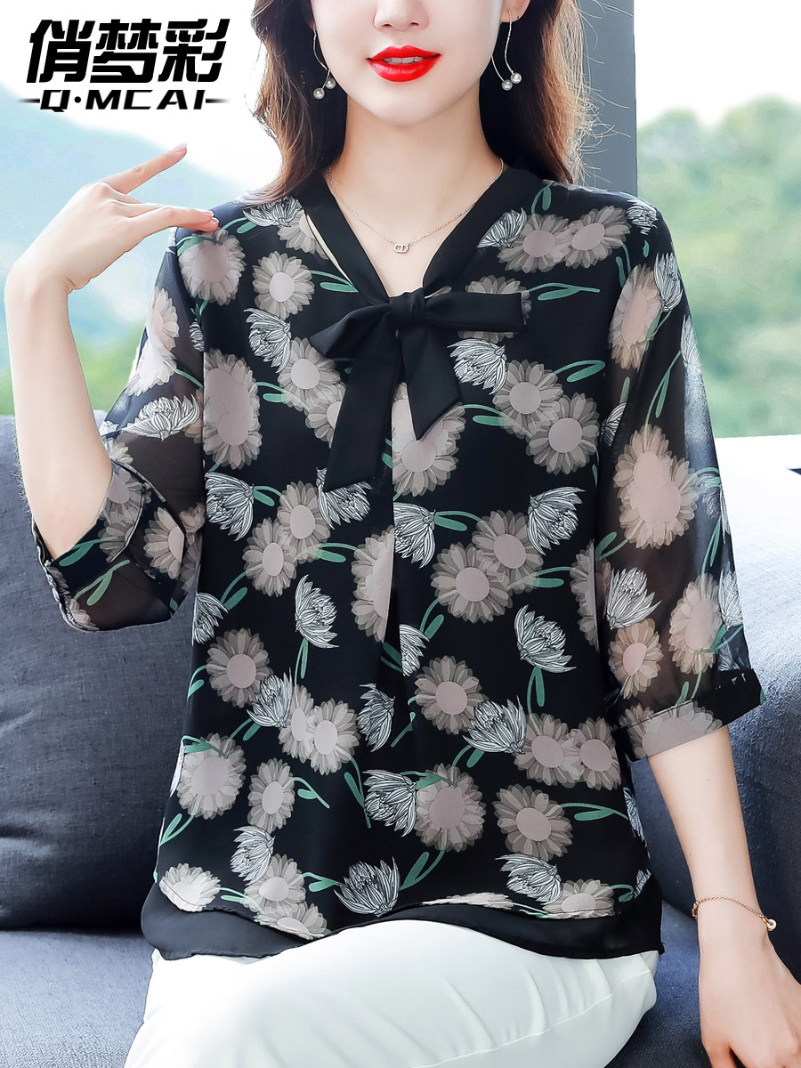 เสื้อชีฟอง เสื้อแฟชั่นสุภาพสตรีวัยผู้ใหญ่ มีไซต์ อก34นิ้ว-43นิ้ว