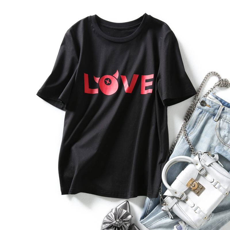 Blouse3780 เสื้อยืดไซส์ใหญ่สาวอวบ อกสกรีนลายเท่ๆ ผ้าคอตตอนเนื้อดีนุ่มยืดหยุ่นสูงใส่สบาย งานน่ารักแมทช์กับอะไรก็เข้า