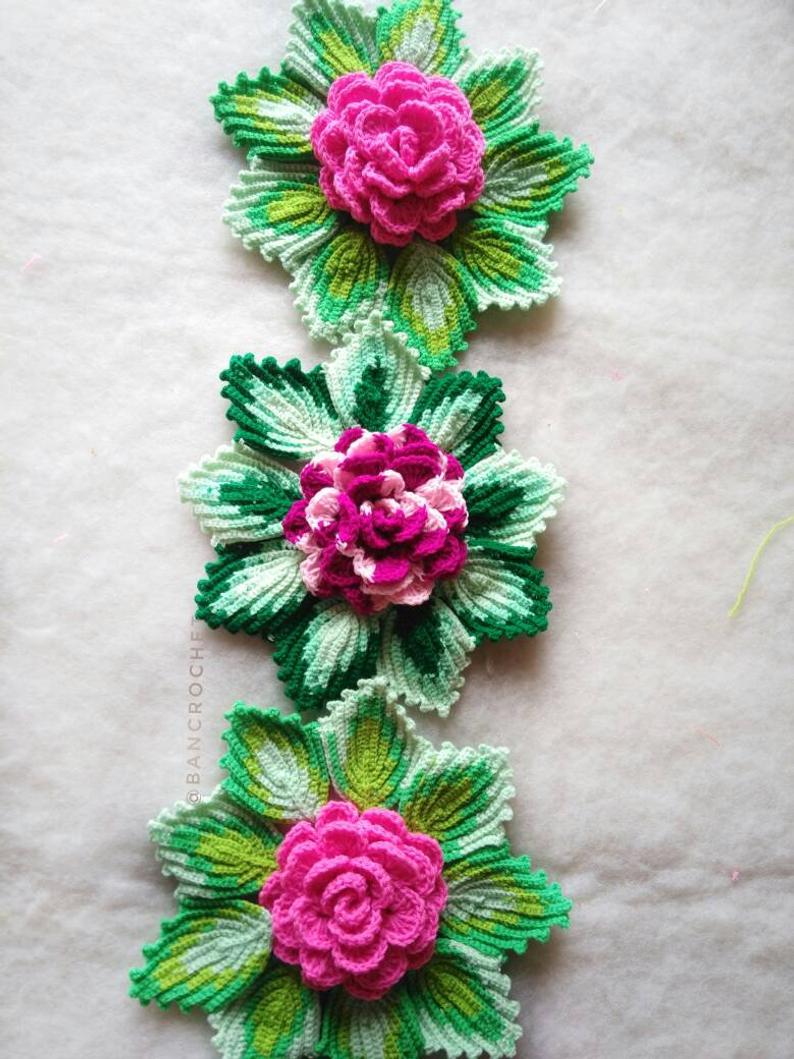 ผ้าปูโตีะถักโครเชต์ Crochet table runner หลากสี 29*127 cm