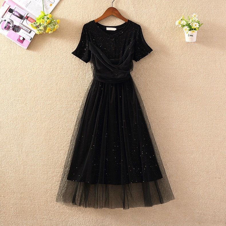 Dress4641 เดรสยาวสีดำผ้าวิ้งคอตตอนเนื้อดียืดหยุ่นได้ ดีเทลคลุมทับด้วยผ้าโปร่งซีทรู งานน่ารักดูดีไม่ซ้ำใคร ผ้าดีทรงสวยใส่แล้วดูแพง ใส่เที่ยว/ใส่ออกงานได้
