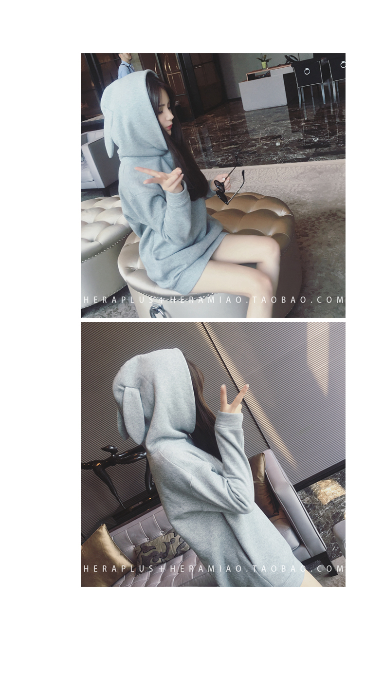 เสื้อแขนยาวฮู้ดดี้ หูกระต่าย น่ารัก ผ้า cotton พร้อมส่ง