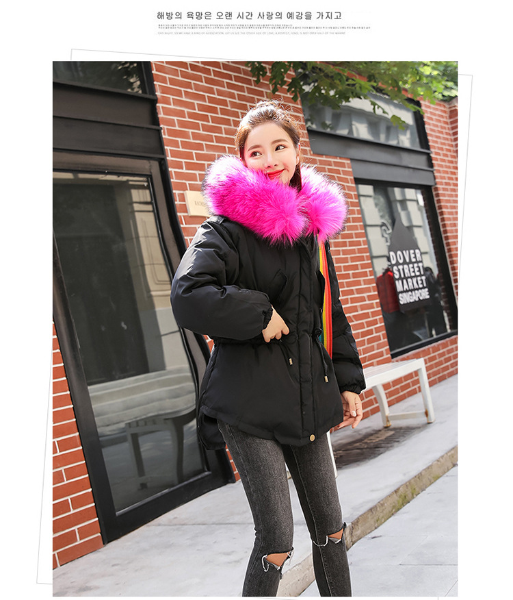 เสื้อกันหนาวฮู้ดดี้ แต่งเฟอร์หนาฟู งานเกรดดีเหมือนแบบ บุนวมหนา อุ่นมาก หิมะก็เอาอยู่ (ถอดขนถอดฮู้ดได้) ดำฮู้ดชมพู