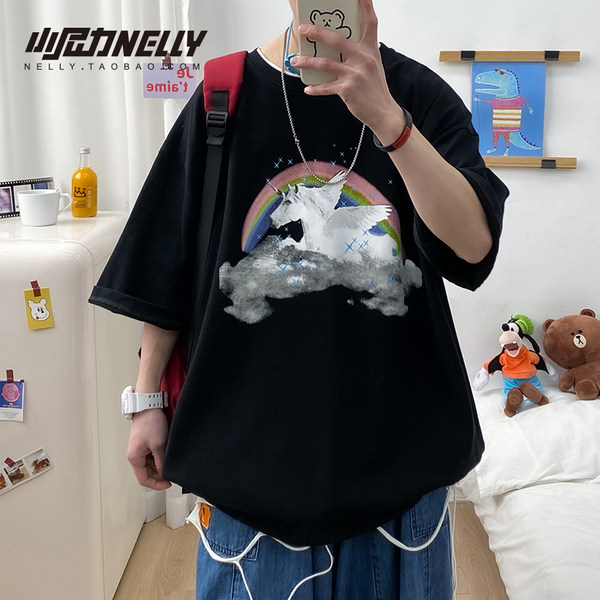 เสื้อยืดคอกลม ผู้ชาย เสื้อยืดผู้ชายเกาหลี เสื้อยืดเกาหลี แบรนด์ NELLY