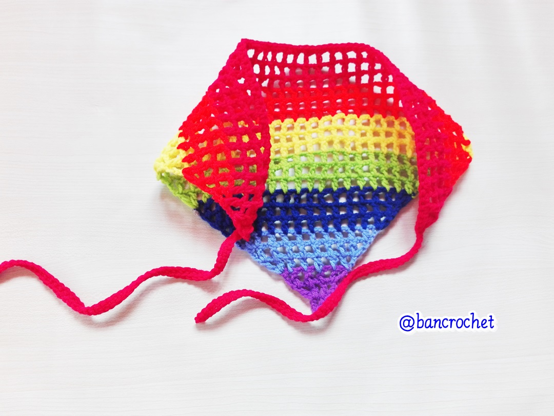 Bancrochet ที่คาดผมถักโครเชต์lสามเหลี่ยม crochet headband สีรุ้ง 18*9*9 inch