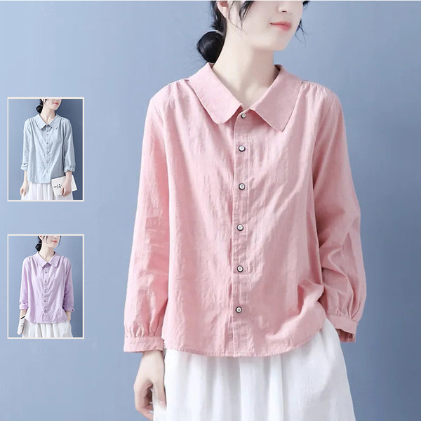 เสื้อลินิน เสื้อผ้าฝ้ายลินิน เสื้อเชิ้ตผ้าลินิน