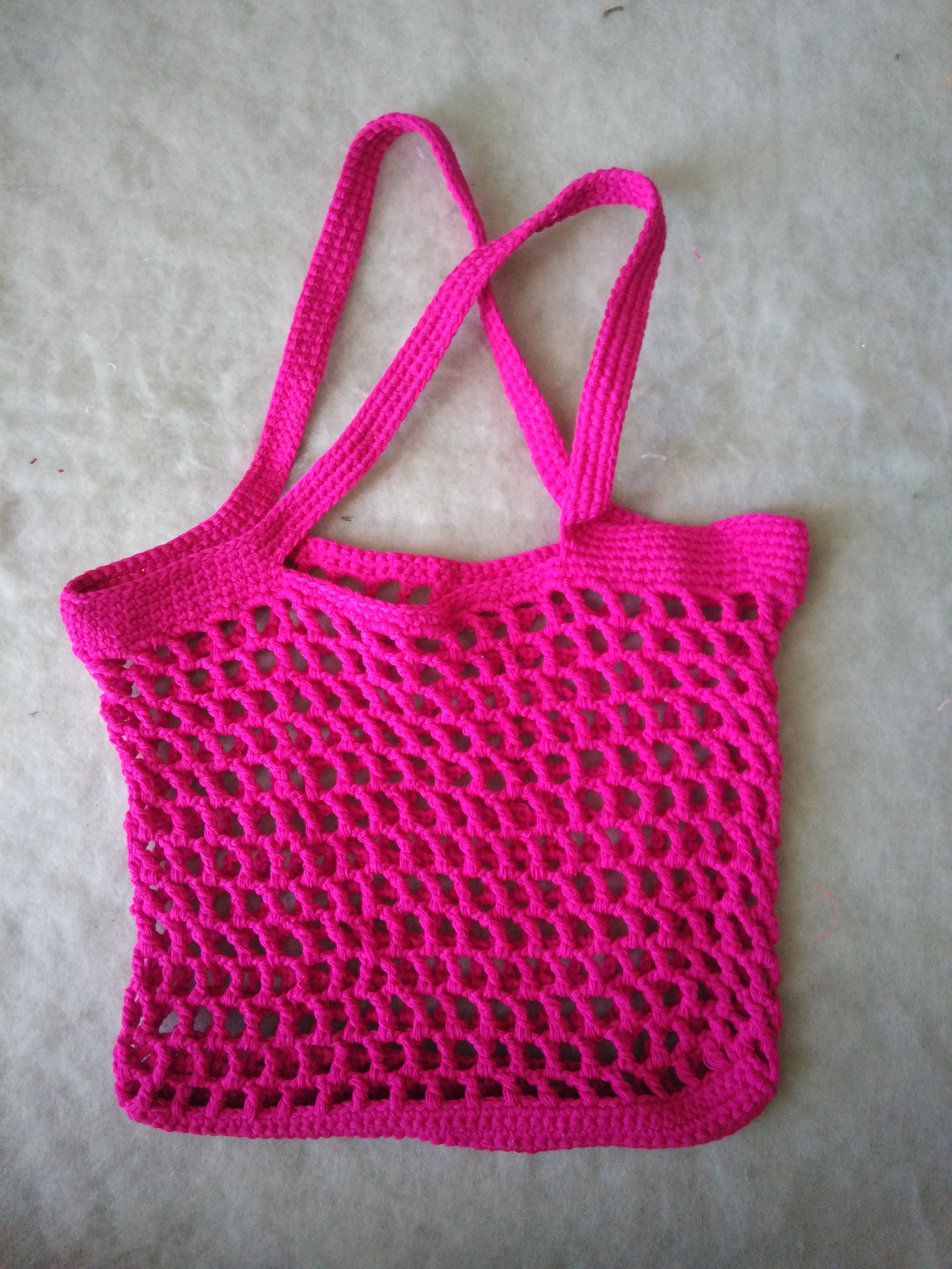 Bancrochet กระเป๋าถักโครเชต์ crochet bag บานเย็น 9x9x สาย 7 นิ้ว