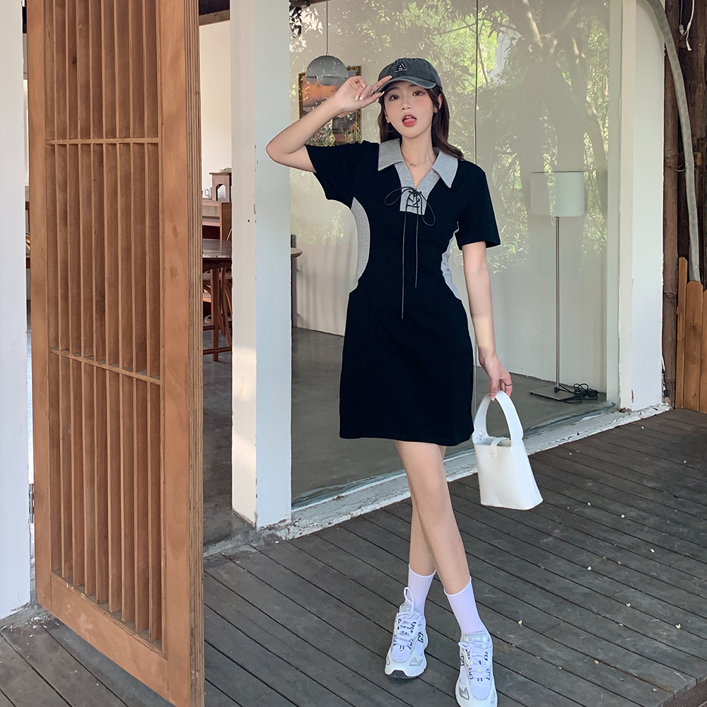 เดรสแขนสั้น มีไซส์ L-4XLอก 38-47 นิ้ว ใส่ได้ทั้งสาวหุ่นดีน่ารักจนถึงสาวอวบพลัสไซส์