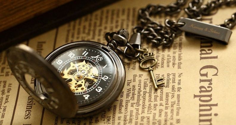 นาฬิกาล็อคเก็ต แบบ Mechanical watch โชว์กลไก นาฬิกา Kronen & Söhne สัญชาติ เยอรมัน แกะลาย ของขวัญแทนใจ สุดหรู 404966