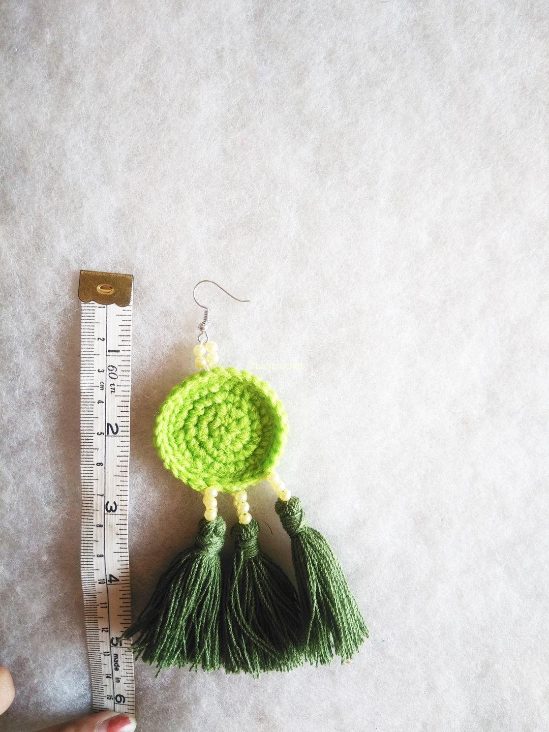 ต่างหูถักโครเชต์ crochet earrings หลากสี 5 นิ้ว