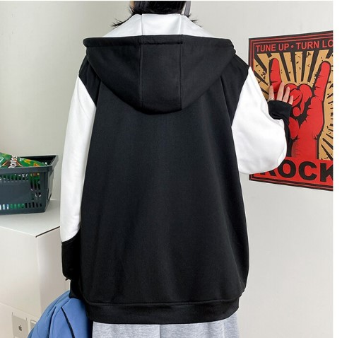 เสื้อกันหนาว เสื้อ Jacket แบบมีฮู้ด Jacket วัยรุ่น ใส่หลวม ๆ ผ้าไม่หนามาก ใส่คลุม ทับเสื้อ สบาย ๆ 619364
