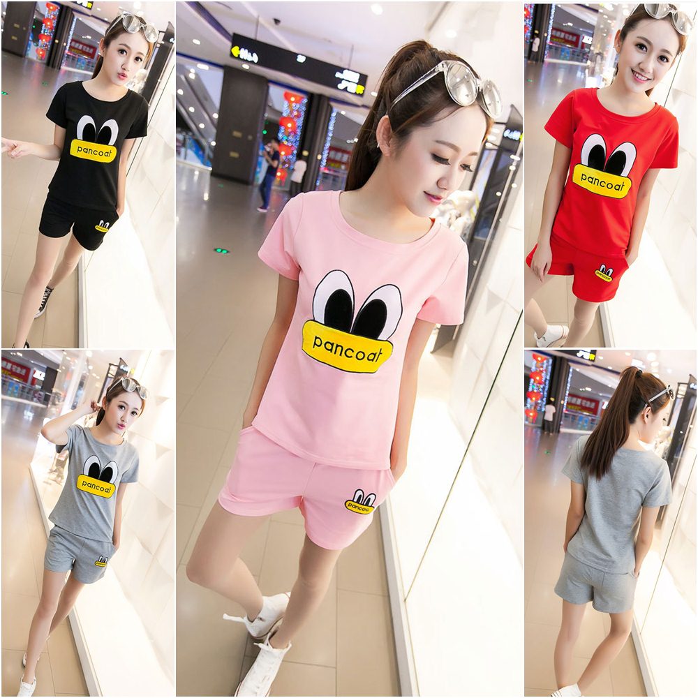 Set_bp1452 ชุดเซ็ท 2 ชิ้น(เสื้อ+กางเกง) เสื้อคอกลมแขนสั้นสกรีนลายด้านหน้า+กางเกงขาสั้นเอวยืดกระเป๋าข้าง ผ้าโพลีเอสเตอร์เนื้อนุ่มยืดขยายได้เยอะ **พร้อมส่งสีแดงสีเดียวค่ะ