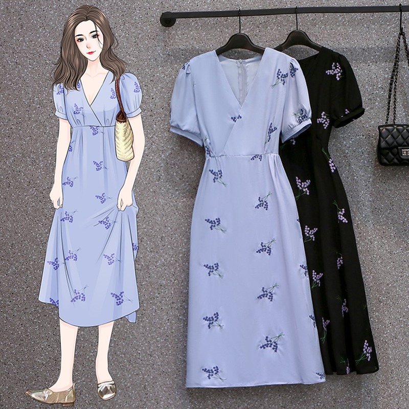 เดรสแขนสั้น มีไซส์ L-4XLอก 38-47 นิ้ว ใส่ได้ทั้งสาวหุ่นดีน่ารักจนถึงสาวอวบพลัสไซส์