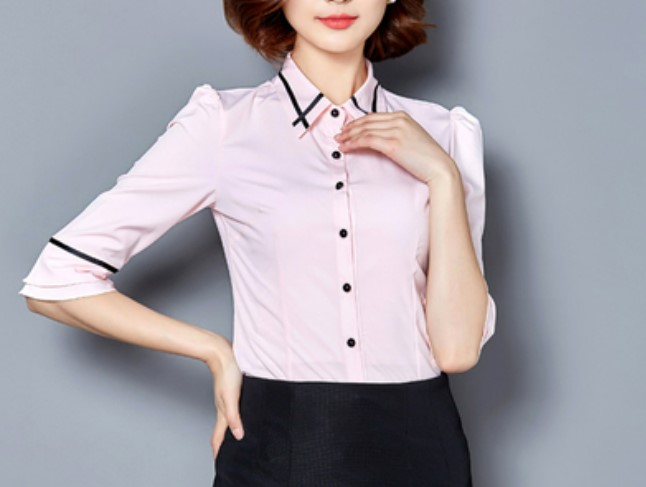 เสื้อเชิ้ต ใส่ทำงาน แฟชั่น เสื้อเชิ้ตผู้หญิง ดีไซน์ แขนเป็นระบาย เล็กน้อย เสื้อเชิ้ต สวย ๆ สีฟ้า สีเขียว สีขาว 662027